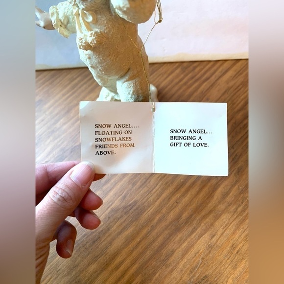 8" H VINTAGE STONECRAFT ANGEL FIGURINE-GLITTER WINGS Snow Angel Snow Baby - Picture 3 of 3